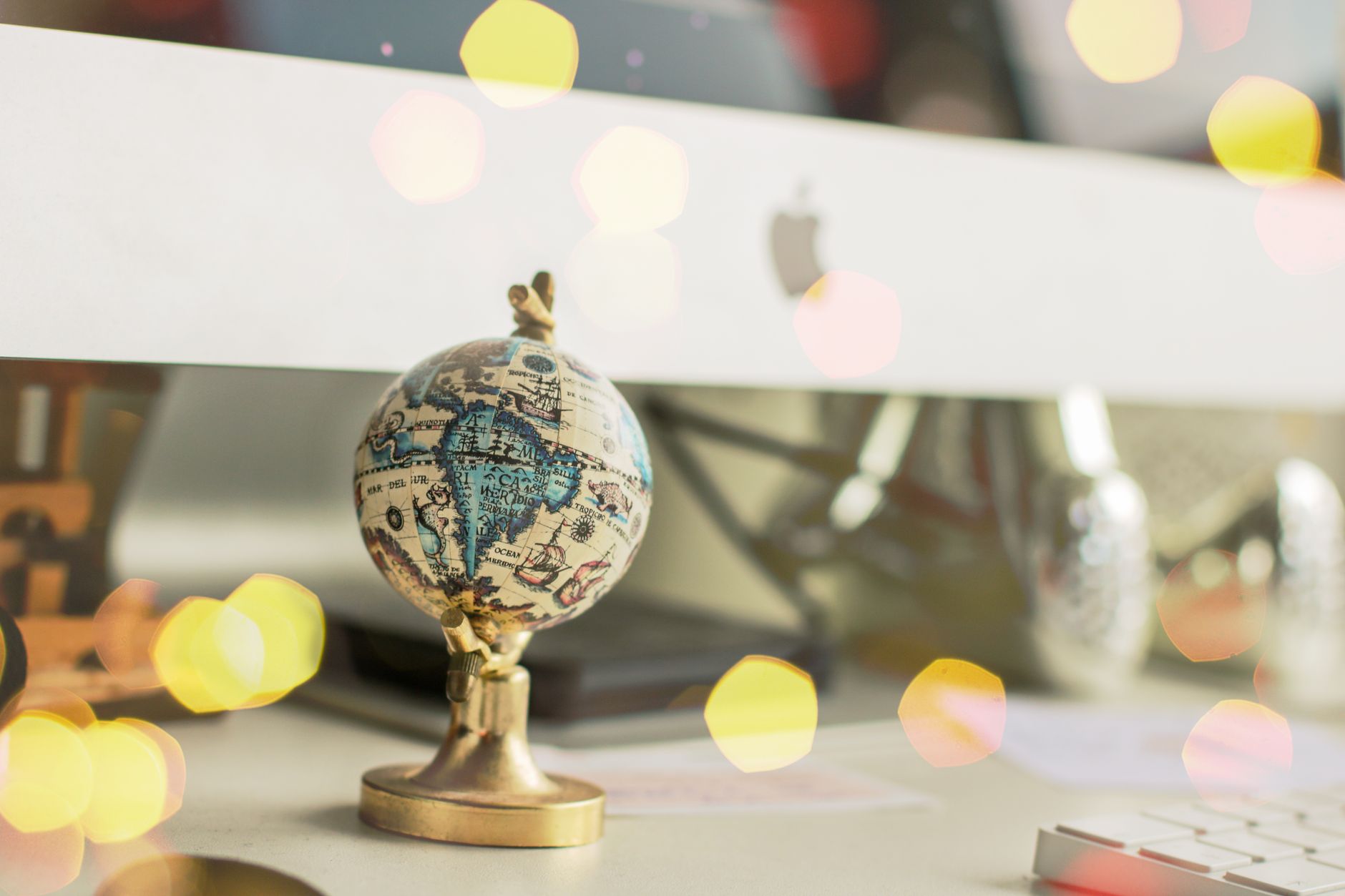 Small globe on a desk